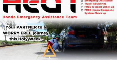Honda offers FREE "Road Assistance" this Holy Week